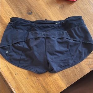 Black  Athletic Shorts with Lightweight Stretchy Material and Low-Rise Waistband
